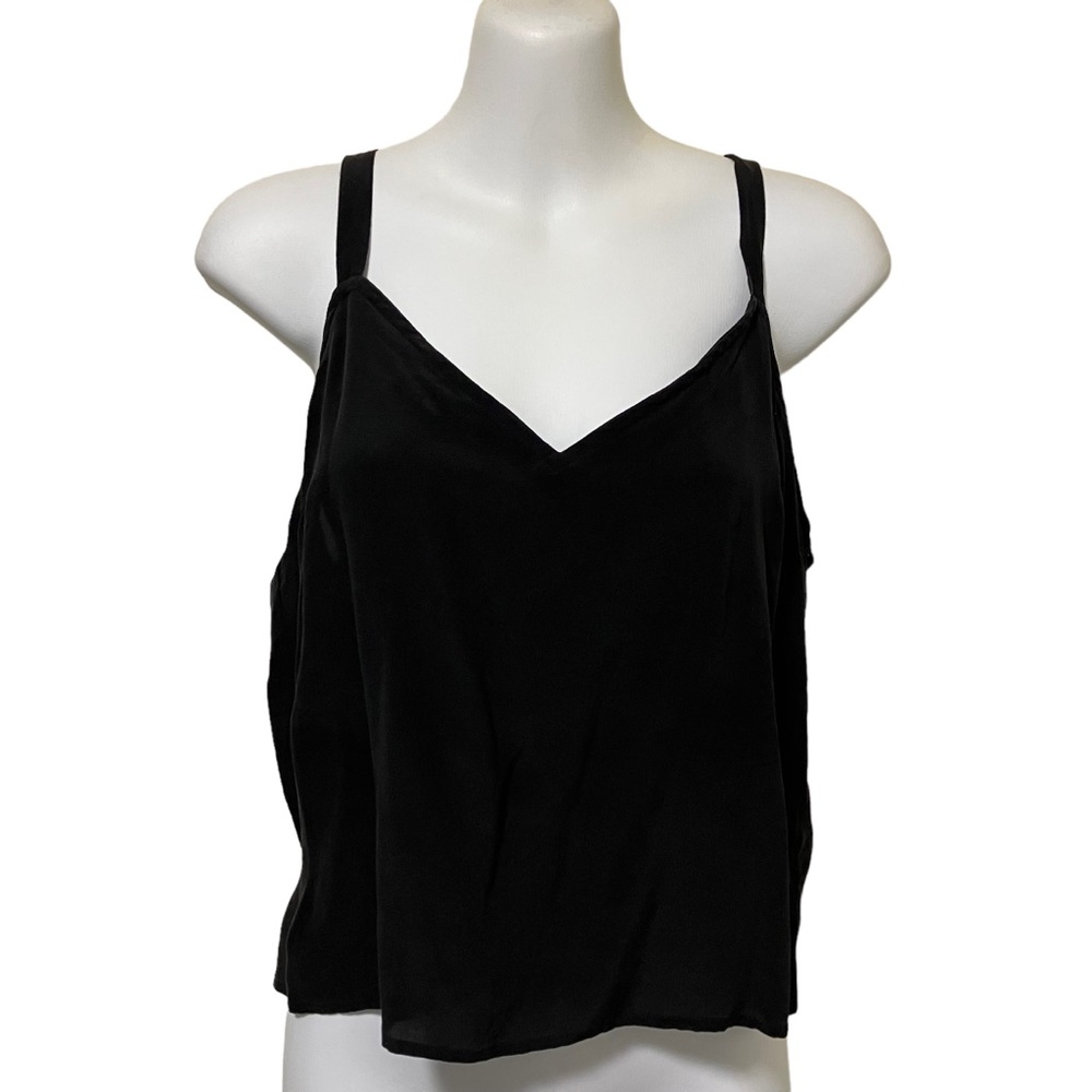 Vintage Tess Silk Black Cropped Tank
